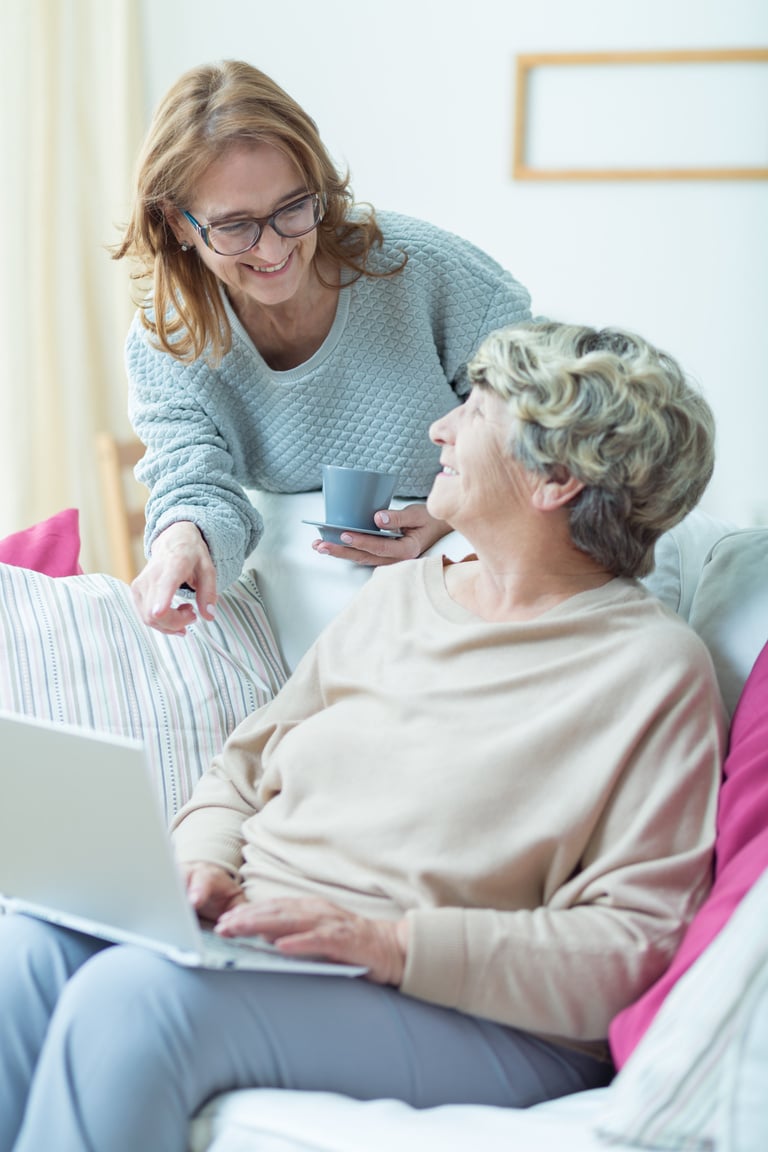 Prefessional carer and elderly patient